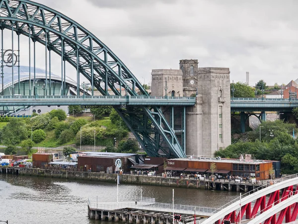 Newcastle Tyne Reino Unido Julho 2019 Recipientes Transporte Convertidos Para — Fotografia de Stock