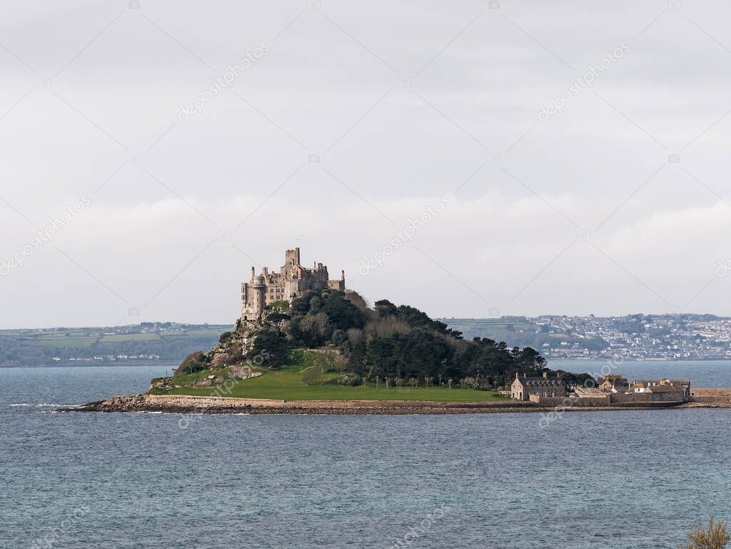 St Michael's Mount, a piece of Cornish history with copy space