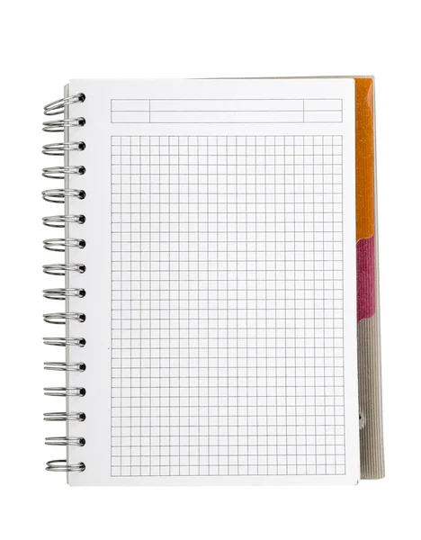 Checked empty note book with ring binder — Stock Photo, Image