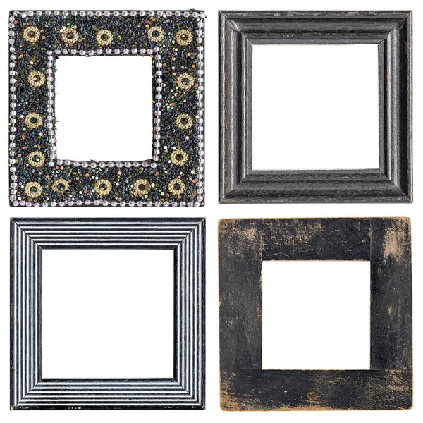 Uppsättning av fyra kvadratiska fotoramar — Stockfoto
