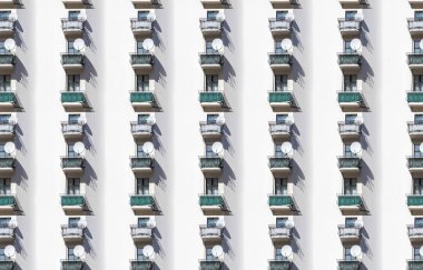 mimari desen, balkon uydu çanağı ile