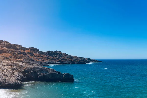 Rocky Bays Crete Blue Sea Sky — Stock Photo, Image