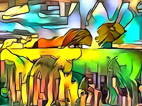 Avant-garde tarzında manzara resmi yorumlanması