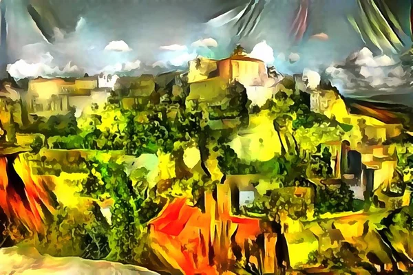 Panorama del paisaje en el estilo del surrealismo —  Fotos de Stock