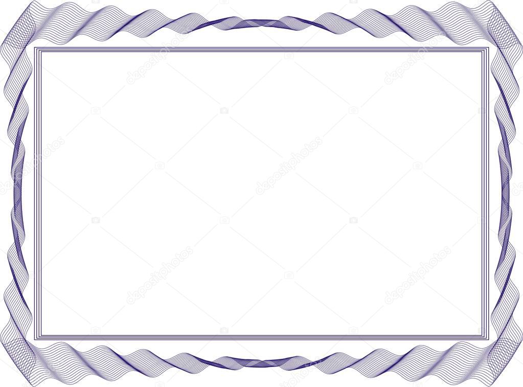 Insulated frame background template for certificate
