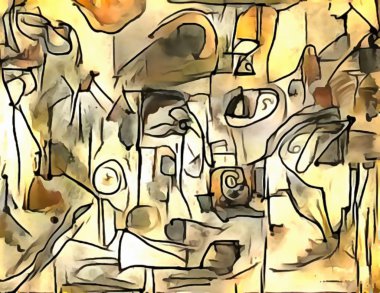 Avant-garde tarzında soyut illüstrasyon