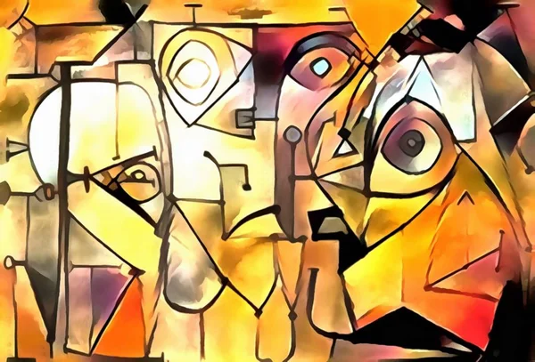 Avant-garde tarzında soyut illüstrasyon