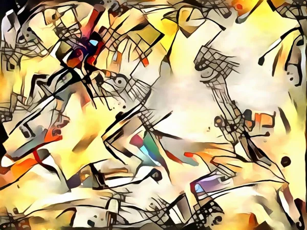 Avant-garde tarzında soyut illüstrasyon