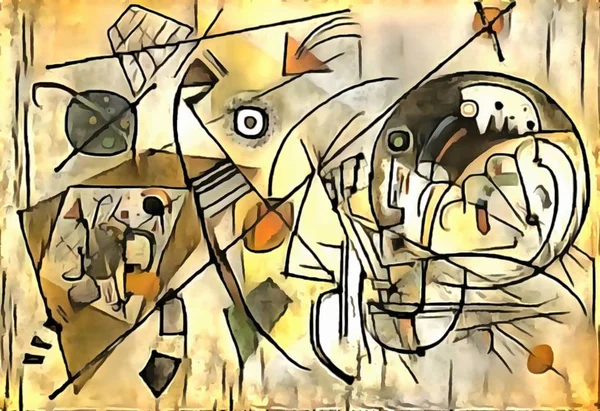 Avant-garde tarzında soyut illüstrasyon