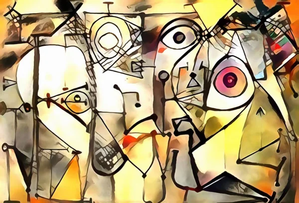 Avant-garde tarzında soyut illüstrasyon