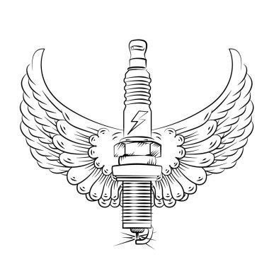 Buji vektör logo, Tak kıvılcım dövme