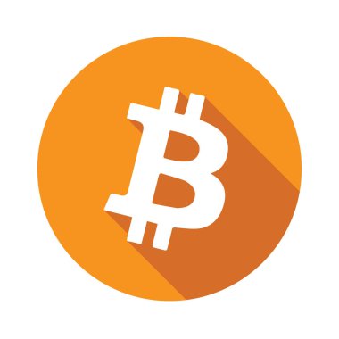 Bitcoin işareti simgesi Internet para için. Bitcoin vektör çizim