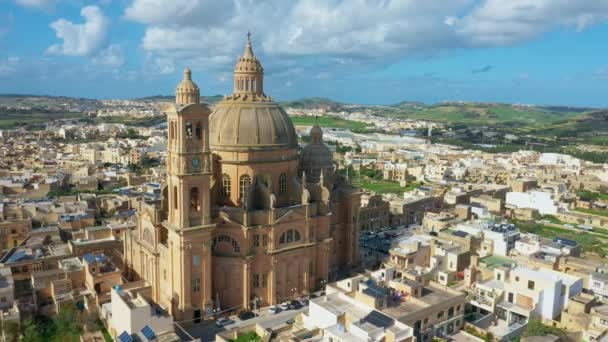 Rotunda Van Xewkija Een Rooms Katholieke Kerk Het Eiland Gozo — Stockvideo