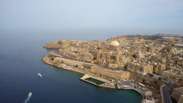 Вид Повітря Столицю Мальти Валлетта — стокове відео