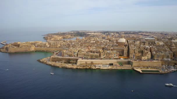 Aerial Top View Valletta Capital Malta — 비디오