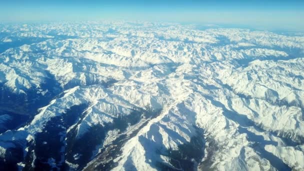 Inverno Montagne Innevate Alpi Vista Dall Alto Compagnia Aerea — Video Stock