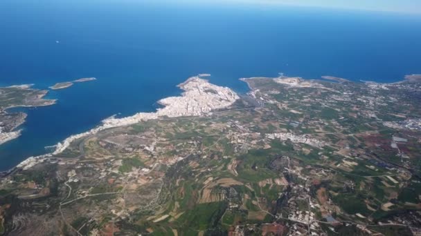Île Maltaise Haut Baie Vue Avion Europe — Video