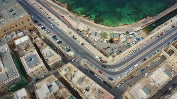 Bovenaanzicht Vanuit Lucht Van Lege Straat Valletta Hoofdstad Van Malta — Stockvideo