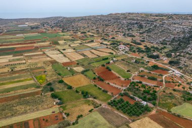Tarım alanlarının havadan görünüşü. Doğa manzarası