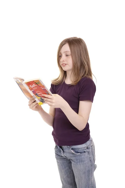 Mädchen und Buch — Stockfoto