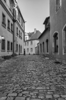Rothenburg ob der Tauber, Germany - 18 February 2019: The streets of Rothenburg