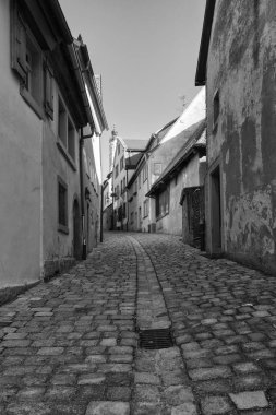 Rothenburg ob der Tauber, Germany - 18 February 2019: The streets of Rothenburg