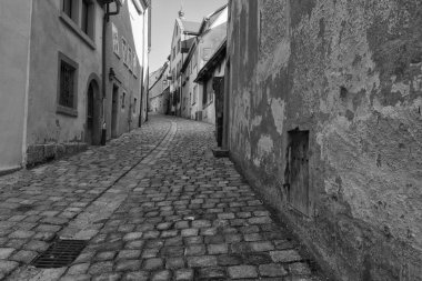 Rothenburg ob der Tauber, Germany - 18 February 2019: The streets of Rothenburg
