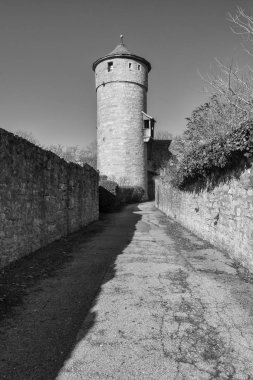 Rothenburg ob der Tauber, Germany - 18 February 2019: The streets of Rothenburg