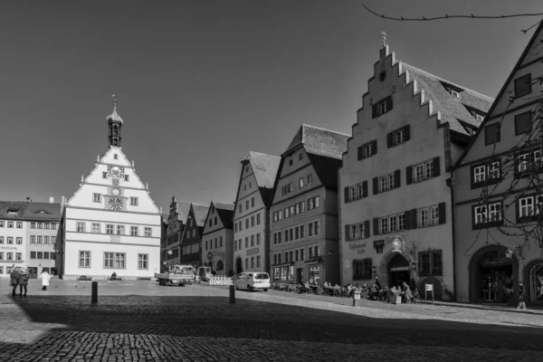 Rothenburg ob der Tauber, Germany - 18 February 2019: The streets of Rothenburg — 图库照片