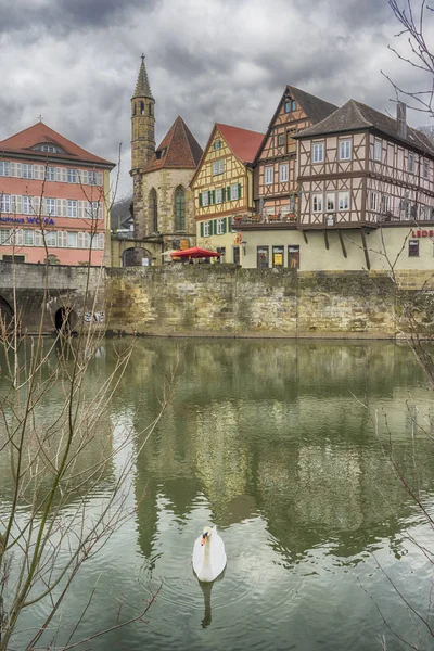 Schwaebisch Hall, Németország - 2019. február 19.: Schwaebisch Hall utcái — Stock Fotó