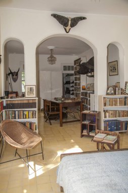 Havana, Küba - 12 Ocak 2013: Ernest Hemingway 'in evi, Finca Vig.