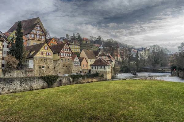 Schwäbisch Hall - 19. Februar 2019: Die Straßen von Schwäbisch Hall — Stockfoto