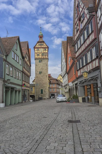 Schwaebisch Hall, Alemania - 19 de febrero de 2019: Las calles de Schwaebisch Hall — Foto de Stock