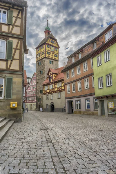 Schwaebisch Hall, Alemania - 19 de febrero de 2019: Las calles de Schwaebisch Hall — Foto de Stock