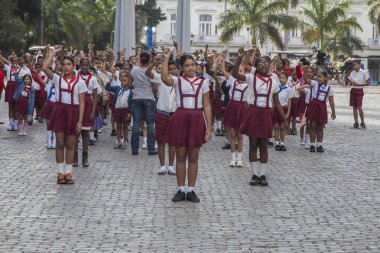 Havana, Küba - 24 Ocak 2013: Havana sokaklarının ve meydanlarının manzarası.