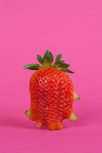 Erdbeeren isoliert auf rosa Hintergrund — Stockfoto