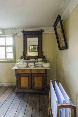 Bad Windsheim, Almanya - 16 Ekim 2019: Bir Alman köyünün iç manzarası.