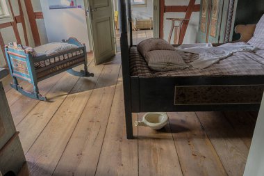 Schwaebisch Hall, Wackershofen, Almanya - 15 Ekim 2019: Bir Alman köyünün iç manzarası.