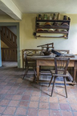 Schwaebisch Hall, Wackershofen, Almanya - 15 Ekim 2019: Bir Alman köyünün iç manzarası.