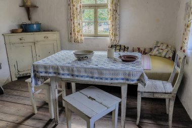 Schwaebisch Hall, Wackershofen, Almanya - 15 Ekim 2019: Bir Alman köyünün iç manzarası.