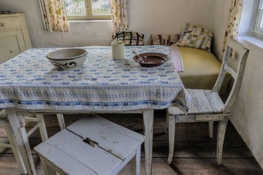 Schwaebisch Hall, Wackershofen, Almanya - 15 Ekim 2019: Bir Alman köyünün iç manzarası.
