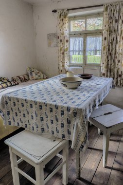 Schwaebisch Hall, Wackershofen, Almanya - 15 Ekim 2019: Bir Alman köyünün iç manzarası.