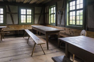 Schwaebisch Hall, Wackershofen, Almanya - 15 Ekim 2019: Bir Alman köyünün iç manzarası.