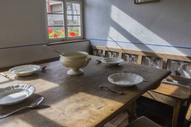 Schwaebisch Hall, Wackershofen, Almanya - 15 Ekim 2019: Bir Alman köyünün iç manzarası.