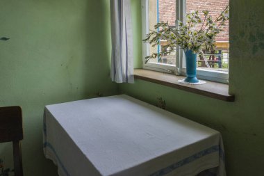 Schwaebisch Hall, Wackershofen, Almanya - 15 Ekim 2019: Bir Alman köyünün iç manzarası.