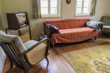 Schwaebisch Hall, Wackershofen, Almanya - 15 Ekim 2019: Bir Alman köyünün iç manzarası.