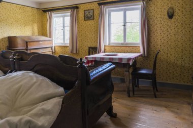 Schwaebisch Hall, Wackershofen, Almanya - 15 Ekim 2019: Bir Alman köyünün iç manzarası.