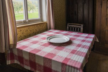 Schwaebisch Hall, Wackershofen, Almanya - 15 Ekim 2019: Bir Alman köyünün iç manzarası.