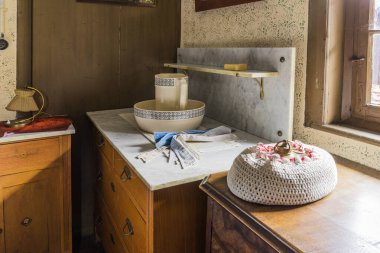 Schwaebisch Hall, Wackershofen, Almanya - 15 Ekim 2019: Bir Alman köyünün iç manzarası.