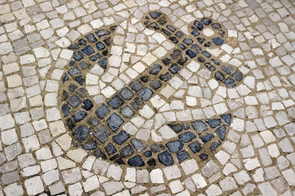 Projeto Âncora em Português Mosaico telhas da rua — Fotografia de Stock